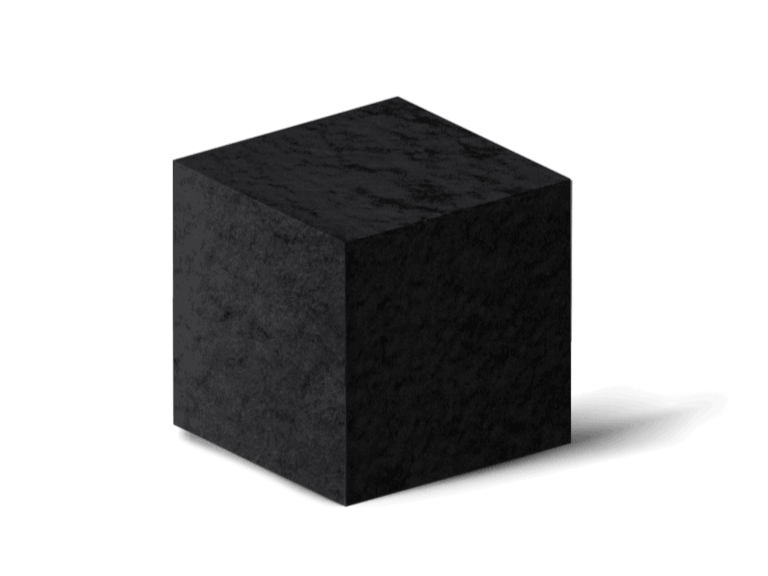 A cube-shaped briquette