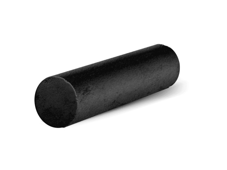 A finger-shaped briquette